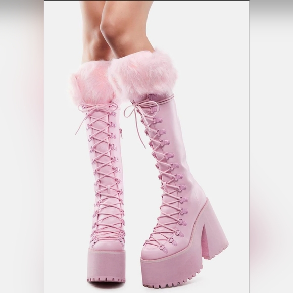 Sugar Thrillz: Dollish Delight Platform Boots- Pink, Size 8, NIB! - Picture 13 of 16